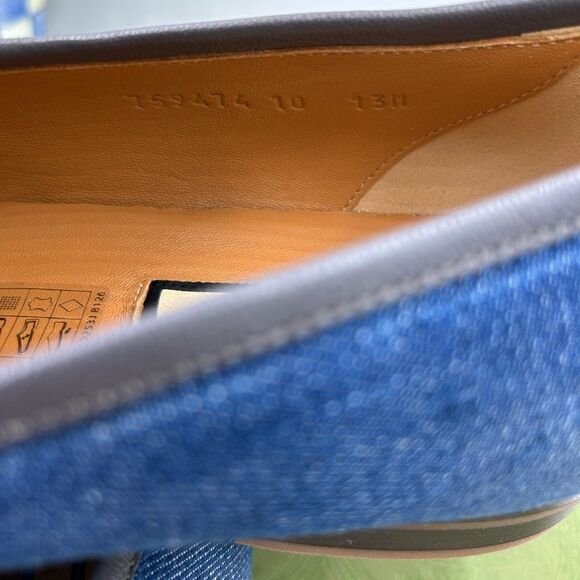 Men’s Gucci horse bit denim loafers size 10 made in Italy - Picture 7 of 10